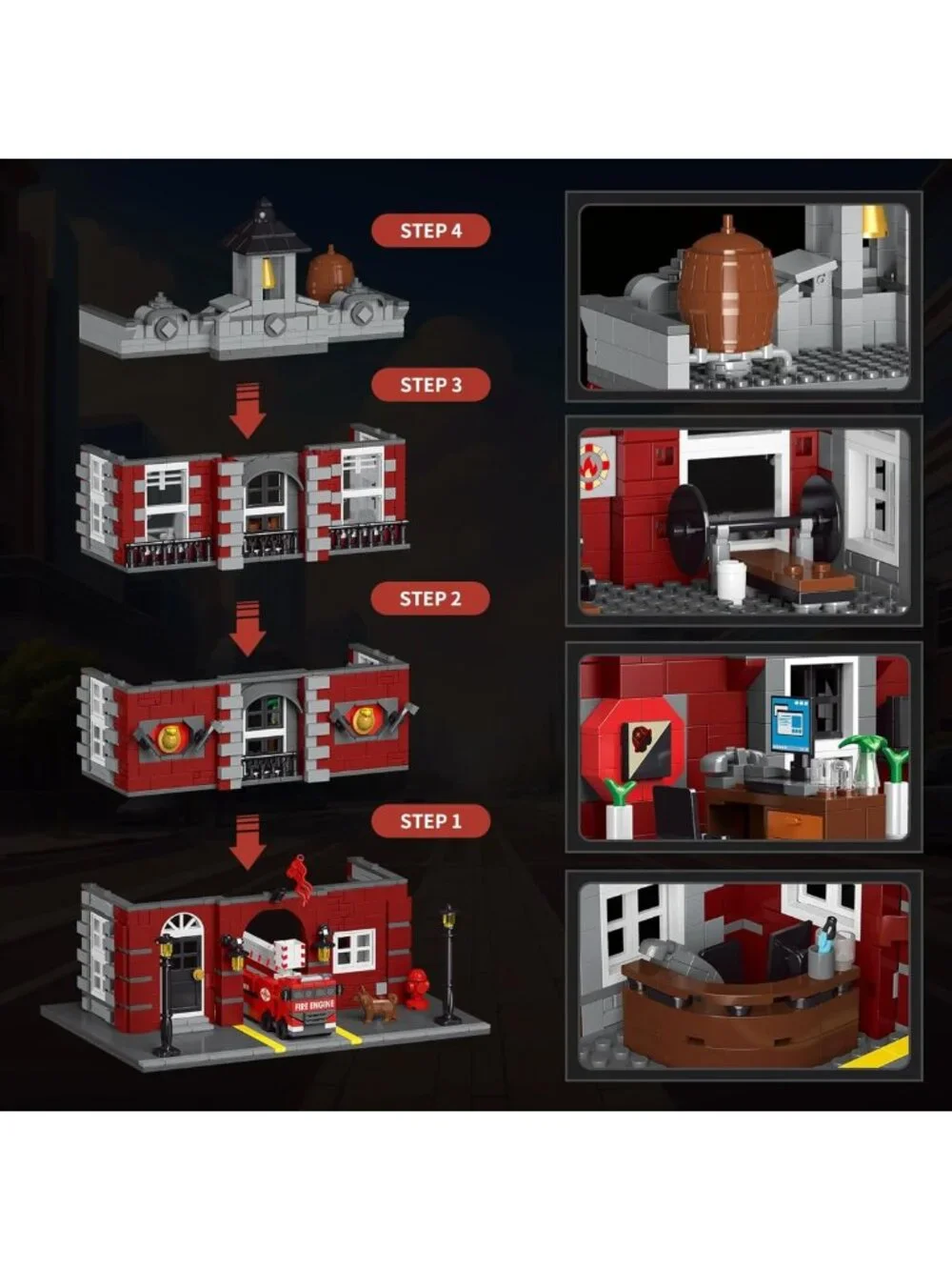 Fire Rescue Building Set - 1823 PCS Compatible with Lego, Perfect Gift for Kids